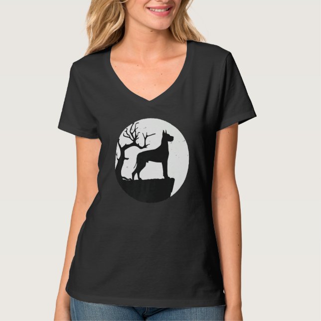 Tysk Grand Danois Dog Breed T Shirt (Framsida)