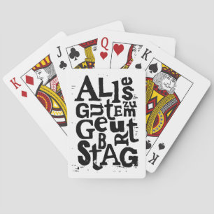 Tysk "Grattis på födelsedagen" Lino Print Casinokort