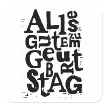 Tysk "Grattis på födelsedagen" Lino Print