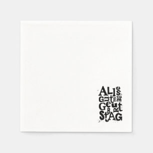 Tysk "Grattis på födelsedagen" Lino Print Papperss Pappersservett