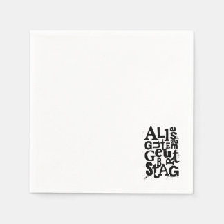 Tysk "Grattis på födelsedagen" Lino Print Papperss Pappersservett