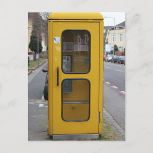 Tysk gul telefonkiosk Telefonkiosk Vykort