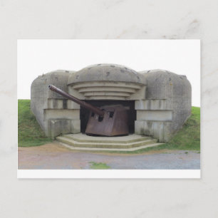 Tysk Gun Position som förbiser Normandie Beach Vykort