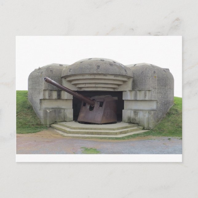 Tysk Gun Position som förbiser Normandie Beach Vykort (Framsida)