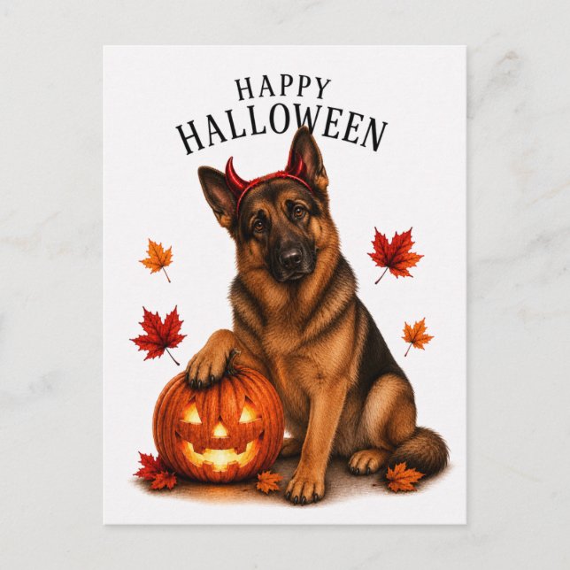 Tysk Halloween för Schäfer Vykort (Framsida)