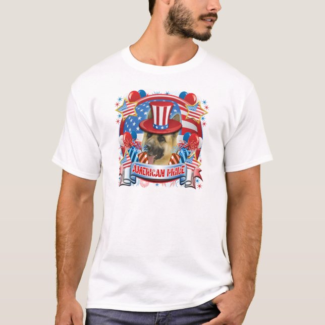 Tysk herde för amerikanpride tee (Framsida)
