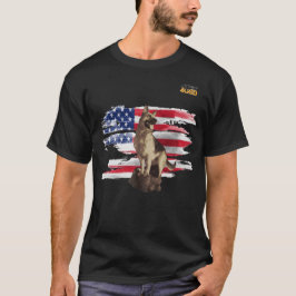 Tysk herde för Just4GSD som bevakar USA flaggan T-shirt