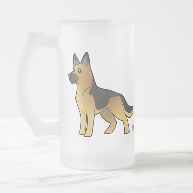 Tysk herde för tecknad frostat ölglas (Vänster)