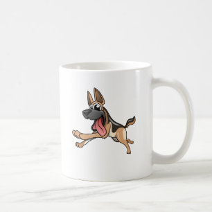 Tysk herde för tecknad kaffemugg