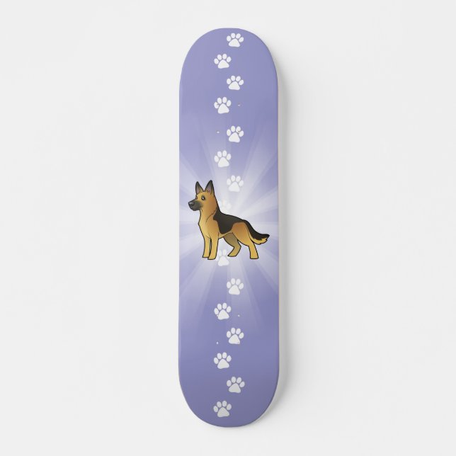 Tysk herde för tecknad skateboard bräda 20 cm (Framsida)
