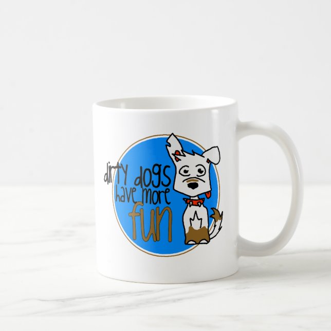 Tysk herde för vit - blåttlogotyp kaffemugg (Höger)