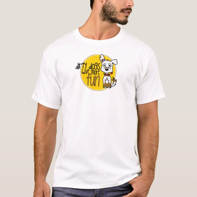 Tysk herde för vit - gul logotyp tee shirt (Framsida)