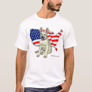 Tysk herde för vit t shirt