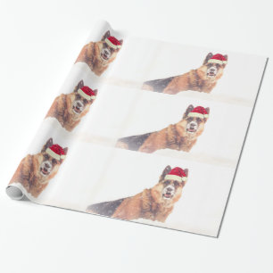 Tysk herde i papperet för snöhelgdaggåva presentpapper