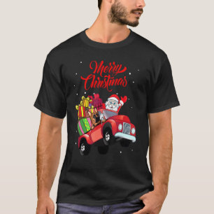 Tysk herde med Jultomten i Röda Lastbil Hund T Shirt