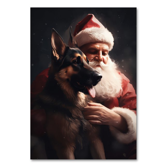 Tysk herde med Jultomten julhelg Bordsnummer (Framsidan)