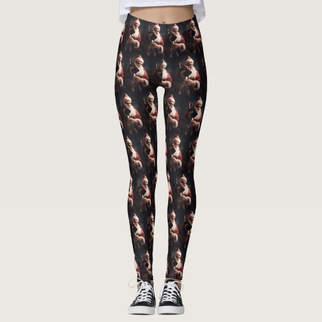 Tysk herde med Jultomten julhelg Leggings (Framsida)