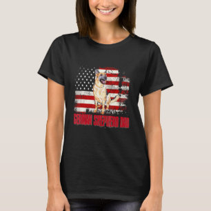 Tysk herde Pappa amerikansk Flagga 4 juli Hund T Shirt