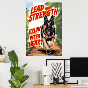 Tysk herde som opererar med styrka och hjärta poster