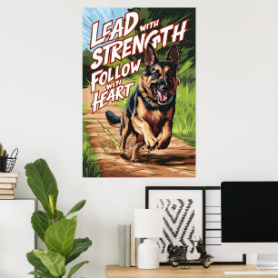 Tysk herde som opererar med styrka och hjärta poster