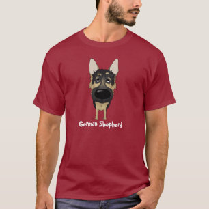 Tysk herde - stor näsa och ända tee shirt