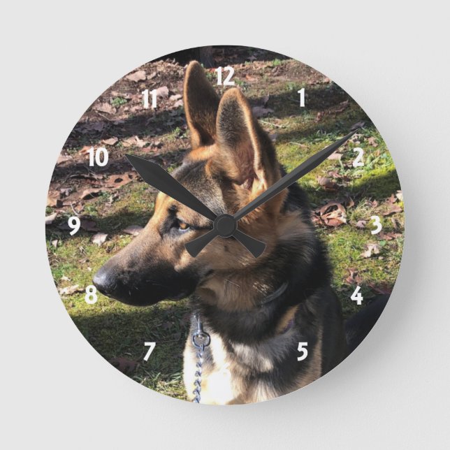 Tysk herde: Wall Clock Rund Klocka (Framsida)