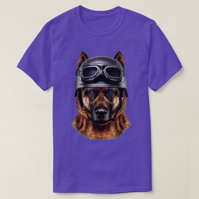 Tysk herdeBiker i motorcykel Helmet T Shirt (Design framsida)