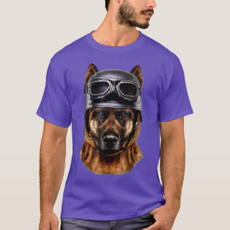 Tysk herdeBiker i motorcykel Helmet T Shirt