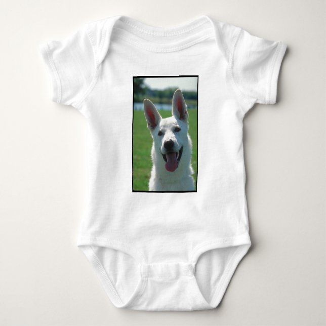 Tysk herdehund för vit t-shirt (Framsida)