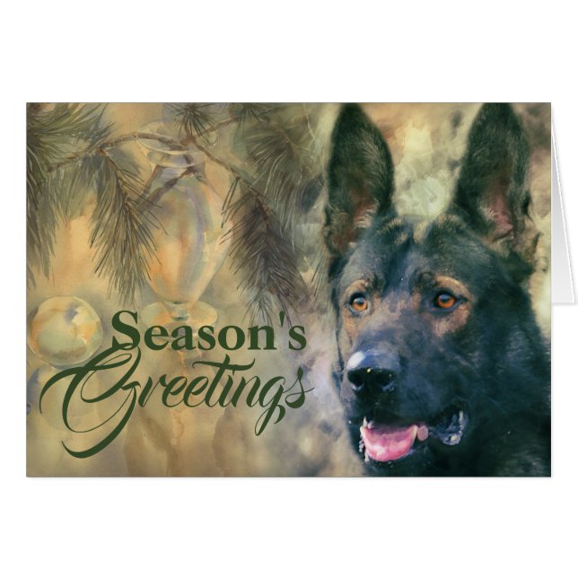 Tysk herdehund - GSD-målning Hälsningskort (Framsidan Horizontal)