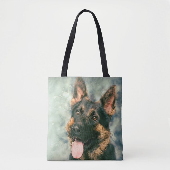 Tysk herdehund - GSD-porträtt Tygkasse (Framsida)