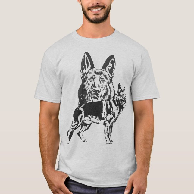 Tysk herdehund - GSD T Shirt (Framsida)