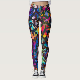 Tysk herdehund GSD - vattenfärgSilhouettes Leggings