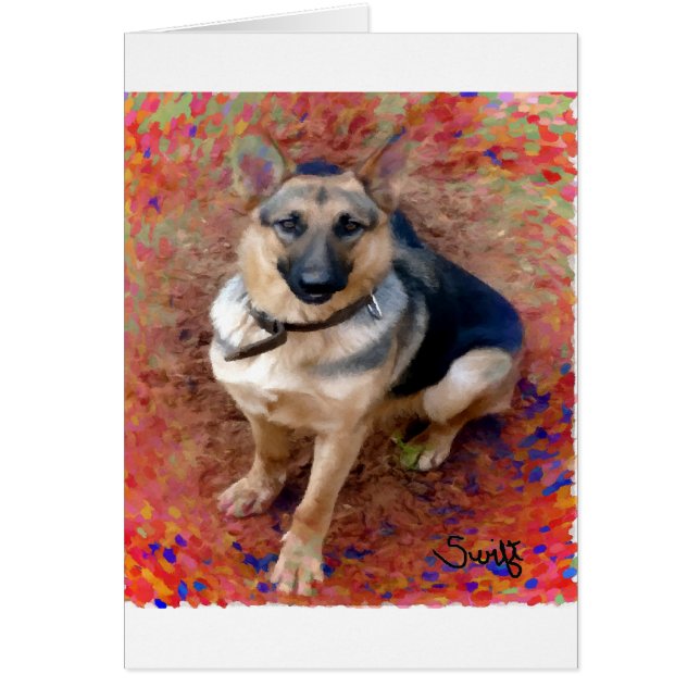 Tysk herdehund hälsningskort (Framsidan)