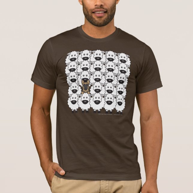 Tysk herdehund i fåren t shirt (Framsida)