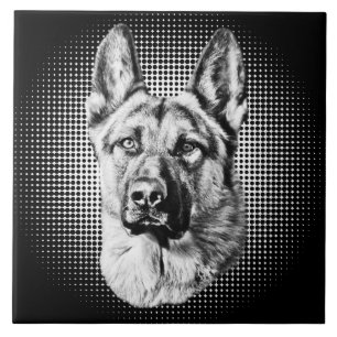 Tysk herdehund kakelplatta