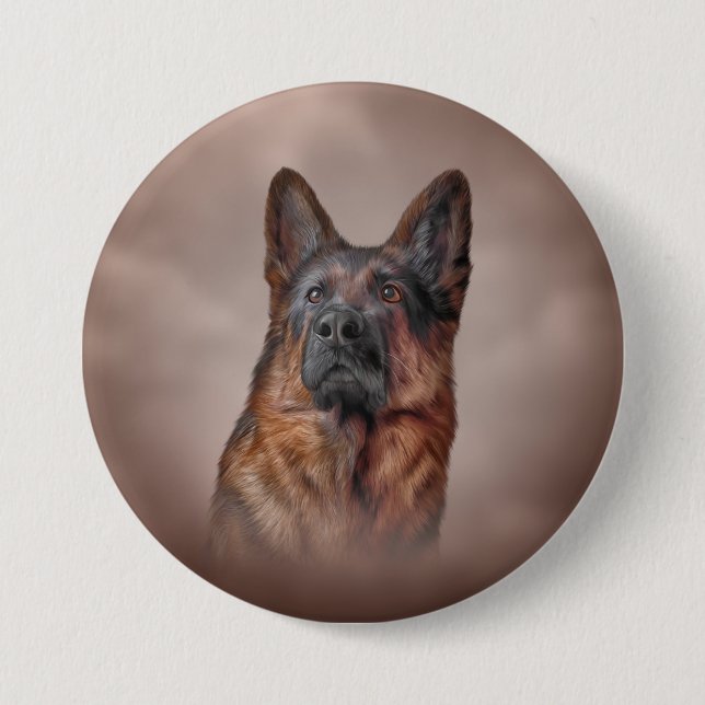 Tysk herdehund knapp (Framsida)