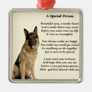 Tysk herdehund - speciell persondikt julgransprydnad metall