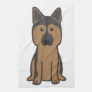Tysk herdehundtecknad kökshandduk