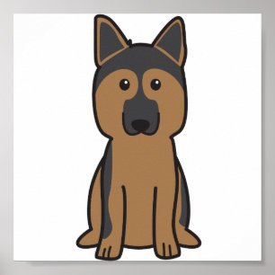 Tysk herdehundtecknad poster