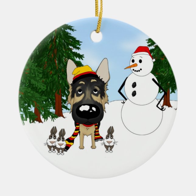 Tysk herdejul julgransprydnad keramik (Framsidan)