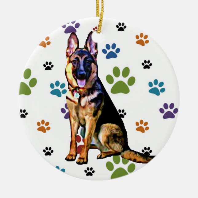 Tysk herdeprydnad julgransprydnad keramik (Framsidan)