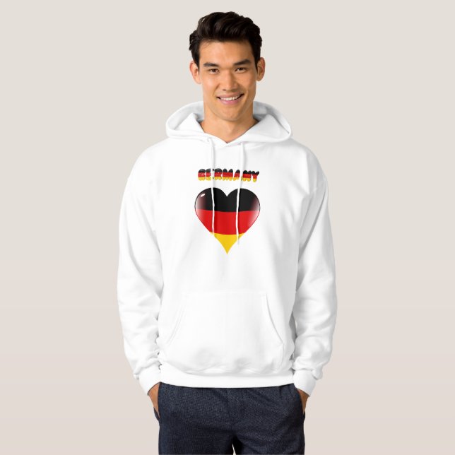 Tysk hjärta hoodie (Hel framsida)