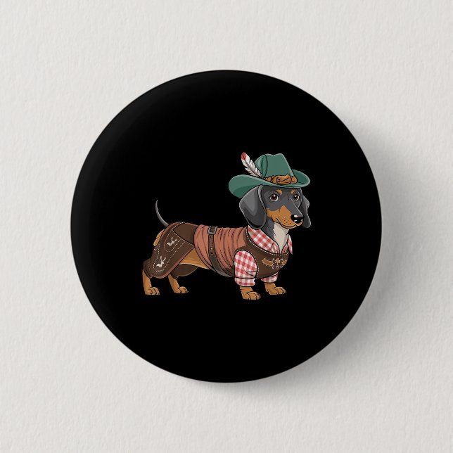 Tysk Hund Dachshund Bavarian Weiner Sause _1 Knapp (Framsida)