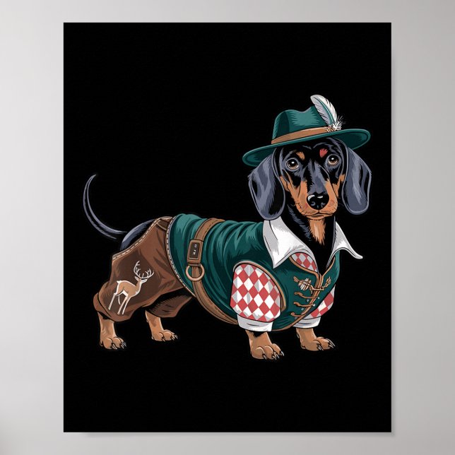 Tysk Hund Dachshund Bavarian Weiner Sause _3 Poster (Framsidan)