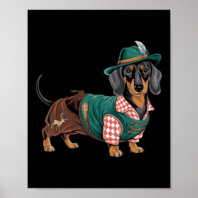 Tysk Hund Dachshund Bavarian Weiner Sause _4 Poster (Framsidan)
