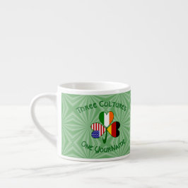 Tysk Irish USA flagga Shamrock Personlig Espressomugg