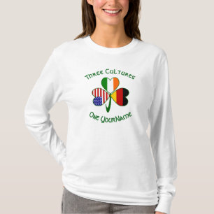 Tysk irländsk amerikansk Flaggor Shamrock Personli T Shirt