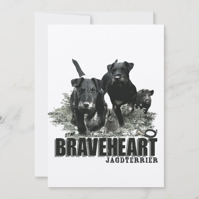 Tysk jakt Terrier, Jagdskräcker, Art Inbjudningar (Framsida)