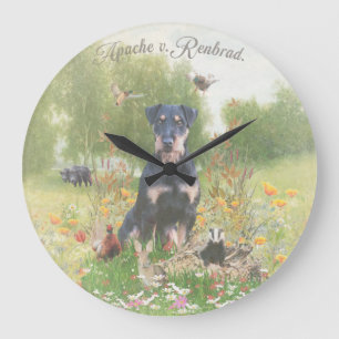 Tysk jakt Terrier (Jagdskräcker) Sticker Pape Stor Klocka